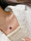 14K GOLD 1 CT NATURAL RUBY & DIAMOND NECKLACE