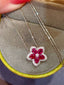14K GOLD 1 CT NATURAL RUBY & DIAMOND NECKLACE