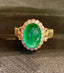 14K GOLD 3.6 CT NATURAL EMERALD & DIAMOND RING