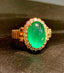 14K GOLD 3.6 CT NATURAL EMERALD & DIAMOND RING