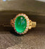 14K GOLD 3.6 CT NATURAL EMERALD & DIAMOND RING