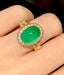 14K GOLD 3.6 CT NATURAL EMERALD & DIAMOND RING