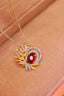 14K GOLD 1.25 CTW VIVID RED NATURAL RUBY & DIAMOND NECKLACE