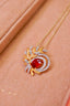 14K GOLD 1.25 CTW VIVID RED NATURAL RUBY & DIAMOND NECKLACE