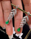 14K GOLD 1.83 CTW VIVID GREEN NATURAL EMERALD & DIAMOND EARRINGS