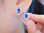 14K GOLD 1.49 CTW NATURAL SAPPHIRE & DIAMOND EARRINGS