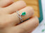 14K WHITE GOLD 0.73 CTW VIVID GREEN NATURAL EMERALD & DIAMOND RING