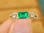 14K GOLD 0.67 CTW NATURAL EMERALD & DIAMOND RING