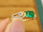 14K GOLD 0.67 CTW NATURAL EMERALD & DIAMOND RING