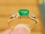 14K GOLD 0.67 CTW NATURAL EMERALD & DIAMOND RING