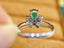 14K GOLD 0.92 CTW VIVID GREEN NATURAL EMERALD & DIAMOND RING