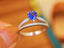 14K GOLD 0.90 CTW NATURAL SAPPHIRE & DIAMOND RING