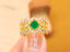 14K GOLD 1.33 CTW VIVID GREEN NATURAL EMERALD & DIAMOND RING