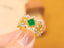 14K GOLD 1.33 CTW VIVID GREEN NATURAL EMERALD & DIAMOND RING