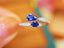 14K GOLD 0.73 CTW VIVID BLUE NATURAL SAPPHIRE & DIAMOND RING