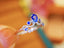 14K GOLD 0.47 CTW VIVID BLUE NATURAL SAPPHIRE & DIAMOND RING