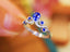 14K GOLD 0.47 CTW VIVID BLUE NATURAL SAPPHIRE & DIAMOND RING