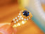 14K GOLD 0.99 CTW NATURAL SAPPHIRE & DIAMOND RING