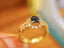 14K GOLD 0.99 CTW NATURAL SAPPHIRE & DIAMOND RING