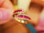 14K GOLD 1.19 CTW VIVID RED NATURAL RUBY & DIAMOND RING