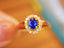 14K GOLD 0.43 CTW VIVID BLUE NATURAL SAPPHIRE & DIAMOND RING