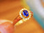 14K GOLD 0.43 CTW VIVID BLUE NATURAL SAPPHIRE & DIAMOND RING