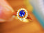 14K GOLD 0.43 CTW VIVID BLUE NATURAL SAPPHIRE & DIAMOND RING