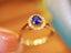 14K GOLD 0.43 CTW VIVID BLUE NATURAL SAPPHIRE & DIAMOND RING