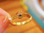 14K GOLD 0.43 CTW VIVID BLUE NATURAL SAPPHIRE & DIAMOND RING