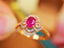 14K GOLD 0.75 CTW NATURAL RUBY & DIAMOND RING