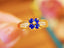 14K GOLD 0.46 CTW VIVID BLUE NATURAL SAPPHIRE & DIAMOND RING