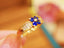 14K GOLD 0.46 CTW VIVID BLUE NATURAL SAPPHIRE & DIAMOND RING