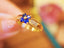 14K GOLD 0.46 CTW VIVID BLUE NATURAL SAPPHIRE & DIAMOND RING