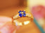 14K GOLD 0.46 CTW VIVID BLUE NATURAL SAPPHIRE & DIAMOND RING