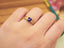 14K GOLD 0.46 CTW VIVID BLUE NATURAL SAPPHIRE & DIAMOND RING