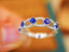 14K GOLD 0.91 CTW VIVID BLUE NATURAL SAPPHIRE & DIAMOND RING