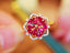 14K GOLD 1.25 CTW VIVID RED NATURAL RUBY & DIAMOND RING