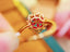 14K GOLD 1.25 CTW VIVID RED NATURAL RUBY & DIAMOND RING