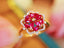 14K GOLD 1.25 CTW VIVID RED NATURAL RUBY & DIAMOND RING