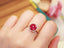 14K GOLD 1.25 CTW VIVID RED NATURAL RUBY & DIAMOND RING