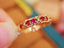 14K GOLD 0.55 CT VIVID RED NATURAL RUBY RING