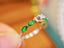 14K GOLD 0.56 CTW VIVID GREEN NATURAL TSAVORITE & DIAMOND RING