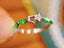 14K GOLD 0.56 CTW VIVID GREEN NATURAL TSAVORITE & DIAMOND RING