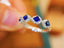 14K GOLD 0.82 CTW VIVID BLUE NATURAL SAPPHIRE & DIAMOND RING