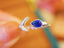 14K GOLD 0.45 CTW VIVID BLUE NATURAL SAPPHIRE & DIAMOND RING