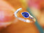 14K GOLD 0.45 CTW VIVID BLUE NATURAL SAPPHIRE & DIAMOND RING