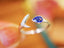 14K GOLD 0.45 CTW VIVID BLUE NATURAL SAPPHIRE & DIAMOND RING