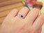 14K GOLD 0.45 CTW VIVID BLUE NATURAL SAPPHIRE & DIAMOND RING