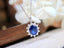 14K GOLD 1.12 CT NATURAL SAPPHIRE & DIAMOND NECKLACE