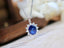 14K GOLD 1.12 CT NATURAL SAPPHIRE & DIAMOND NECKLACE